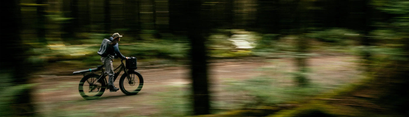Person using eBike on trail in Bragg Creek