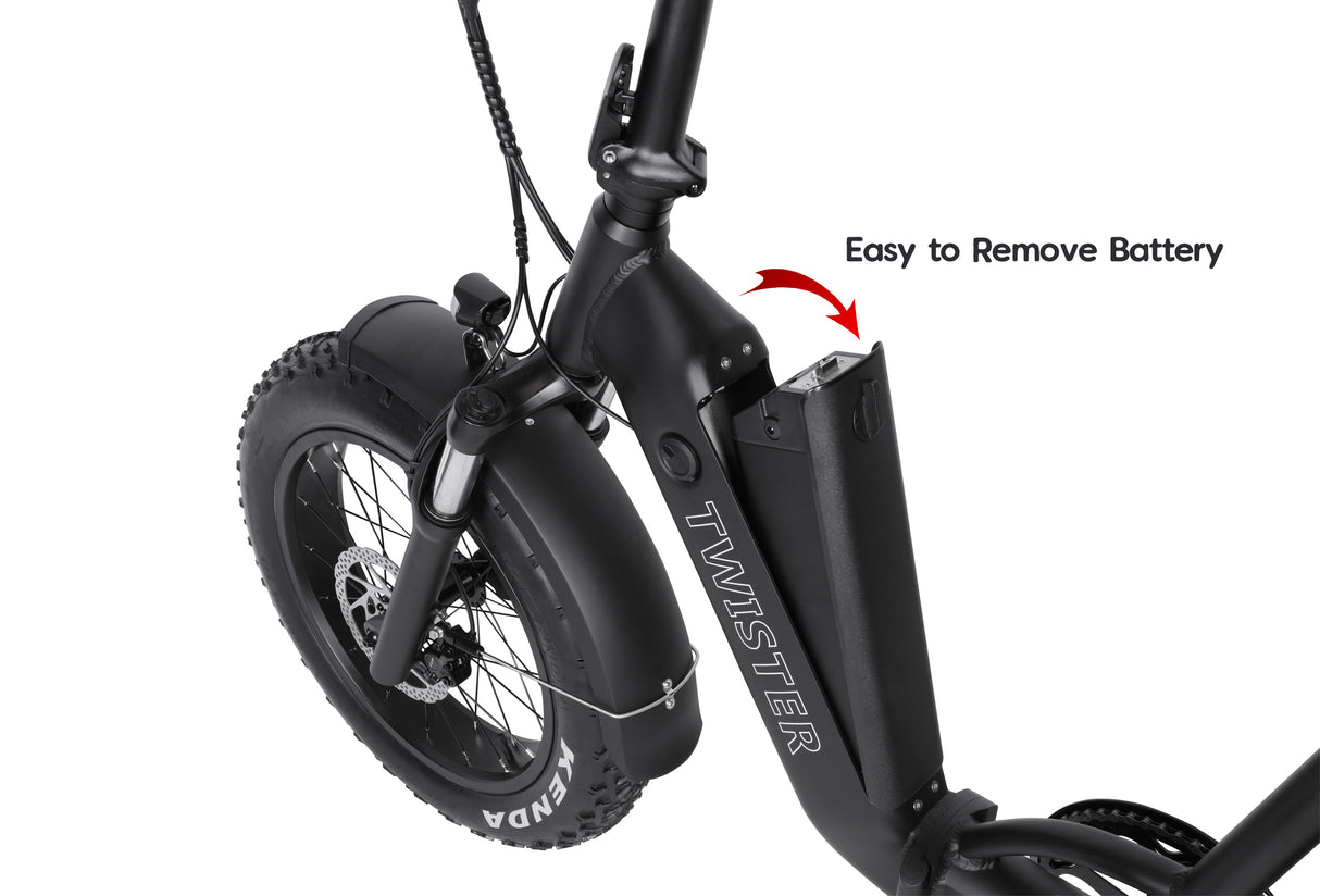 T4B TWISTER 500-Watt Folding Fat-Tire eBike