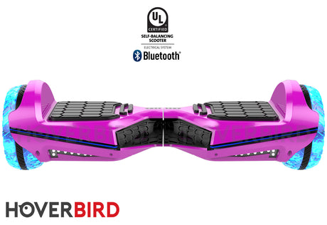 Hoverbird Heavy Duty ES11 UL2272, 500W 6.5” LED Wheels Hoverboard Pink Chrome