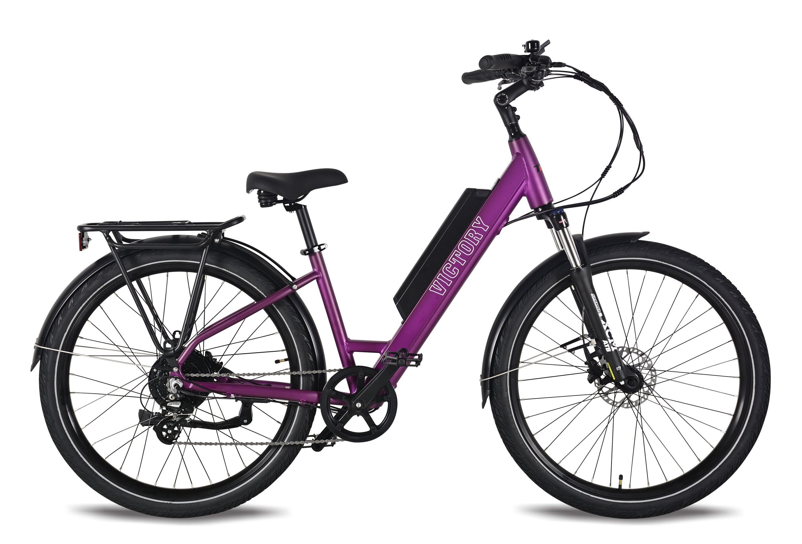 T4B 500W Victory Step Thru Commuter eBike Purple eBikes Calgary