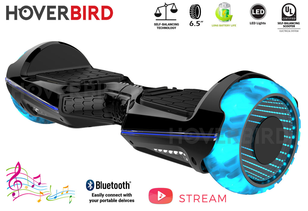 Hoverbird Heavy Duty ES11 UL2272, 500W 6.5” LED Wheels Hoverboard Black